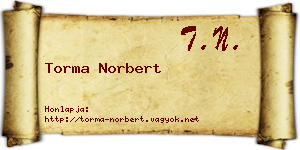 Torma Norbert névjegykártya